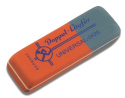 Radierer Doppel-Läufer Universal rot/blau, B x H x T mm: 75 x 24 x 10