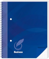 Spiral Notizbuch "Business blau", DIN A5, kariert, 96 Blatt