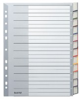Plastikregister Blanko, A4, PP, 12 Blatt, grau