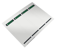 Rückenschild selbstklebend PC, Papier, kurz, breit, 100 Stück, grau