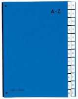 Pultordner Hartpappe A-Z Teilung: 24 Fächer blau