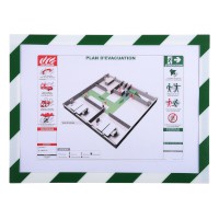 Magnethülle für Sicherheitskennzeichnung A4 weiß/grün, Tafelgröße: 230 x 320 mm, für: DIN A4;