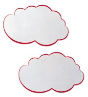 Moderationskarte, Wolke, 42,0 x 25,0 cm, weiß mit rotem Rand, 20