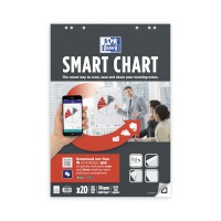 Oxford Smart Chart selbstklebender Flipchartblock 68x98 kariert 20Bl. 90g App