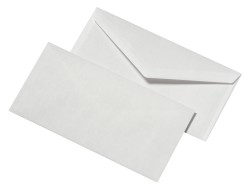 Briefumschlag DIN Lang, weiß, nassklebend, ohne Fenster, 72 g/m²