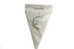 Wimpelkette "25" aus Kunststoff silber