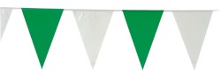Wimpelkette aus Kunststoff grün-weiß