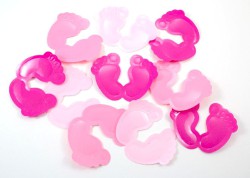 Konfetti XL aus Kunststoff "Babyfüße" rosa