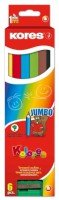 KORES Jumbo Buntstifte 5mm 6 Farben, 3-eckig, extra-dick