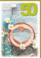 Karte Geburtstag A4 Zahl 50 alles Liebe
