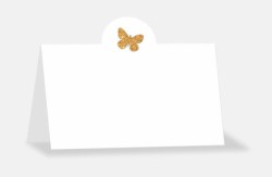 Tischkarte "Goldglimmer Schmetterling" 11 x 4,5 cm 6er Beutel