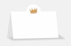 Tischkarte "Goldglimmer Krone" 11 x 4,5 cm 6er Beutel
