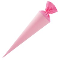 Bastelschultüte rund 70 cm rosa mit Filzverschluss