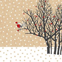 Serviette Weihnachten "Little red Bird" 33 x 33 cm 20er Packung