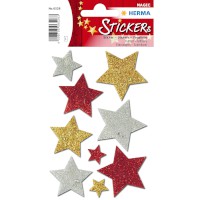 Sticker Weihnachten MAGIC "Sterne" gold, silber, rot